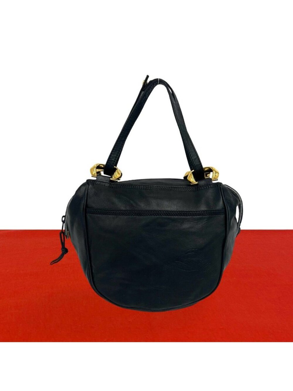 Loewe Vintage Anagram Logo Nappa Leather Shoulder Bag Black